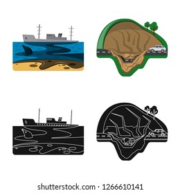 Vector design of natural and disaster logo. Collection of natural and risk vector icon for stock.