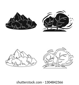 Vector design of natural and disaster logo. Collection of natural and risk vector icon for stock.