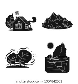 Vector design of natural and disaster logo. Set of natural and risk vector icon for stock.