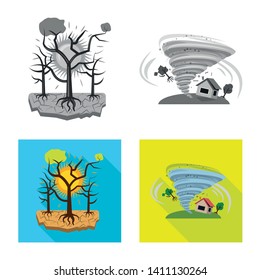 Vector design of natural and disaster logo. Set of natural and risk vector icon for stock.