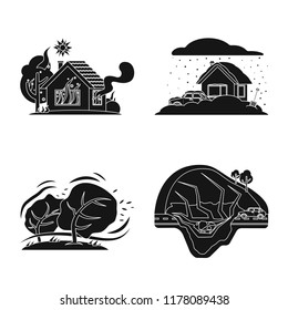 Vector design of natural and disaster sign. Set of natural and risk vector icon for stock.