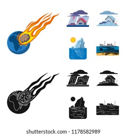 Vector design of natural and disaster sign. Collection of natural and risk vector icon for stock.