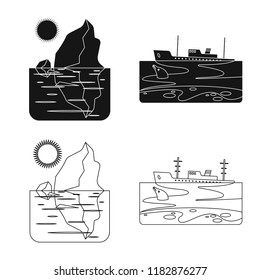 Vector design of natural and disaster sign. Set of natural and risk stock vector illustration.