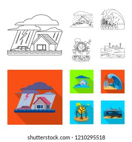 Vector design of natural and disaster sign. Collection of natural and risk vector icon for stock.