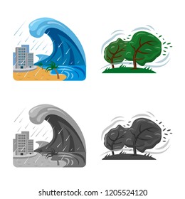Vector design of natural and disaster symbol. Set of natural and risk stock symbol for web.