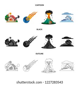 Vector design of natural and disaster symbol. Collection of natural and risk vector icon for stock.