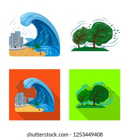 Vector design of natural and disaster symbol. Set of natural and risk stock symbol for web.