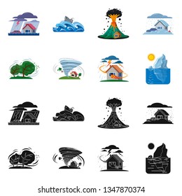 Vector design of natural and disaster symbol. Set of natural and risk stock symbol for web.