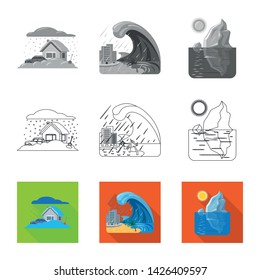 Vector design of natural and disaster symbol. Collection of natural and risk stock symbol for web.