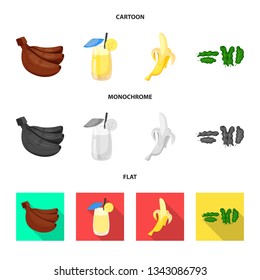 Vector design of natural and vegetarian icon. Set of natural and eating stock symbol for web.