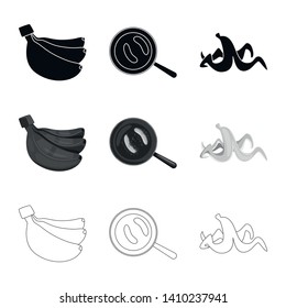Vector design of natural and vegetarian icon. Set of natural and eating stock symbol for web.
