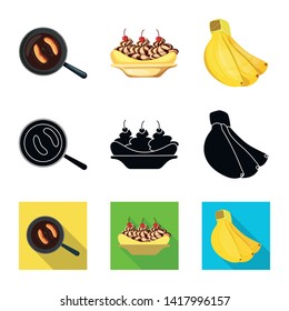 Vector design of natural and vegetarian icon. Set of natural and eating vector icon for stock.