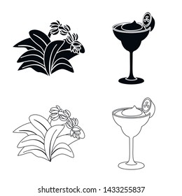 Vector design of natural and vegetarian icon. Collection of natural and eating stock symbol for web.