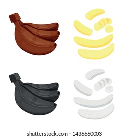 Vector design of natural and vegetarian icon. Set of natural and eating stock symbol for web.