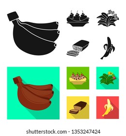 Vector design of natural and vegetarian logo. Collection of natural and eating vector icon for stock.