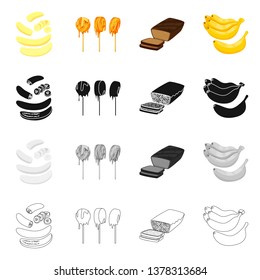 Vector design of natural and vegetarian logo. Collection of natural and eating stock symbol for web.