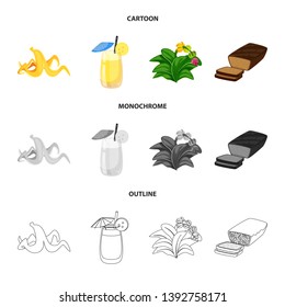 Vector design of natural and vegetarian logo. Collection of natural and eating stock symbol for web.