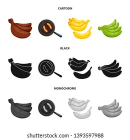 Vector design of natural and vegetarian logo. Collection of natural and eating vector icon for stock.