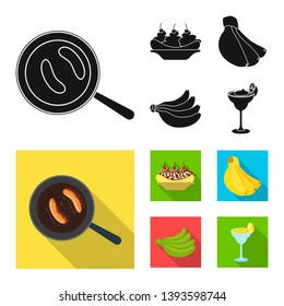 Vector design of natural and vegetarian logo. Collection of natural and eating stock symbol for web.