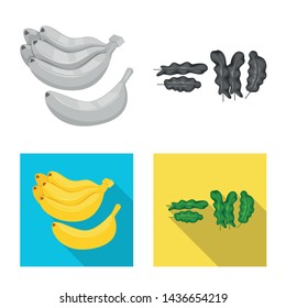 Vector design of natural and vegetarian logo. Collection of natural and eating stock symbol for web.