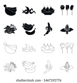 Vector design of natural and vegetarian logo. Set of natural and eating stock symbol for web.