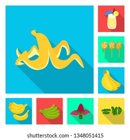 Vector design of natural and vegetarian sign. Set of natural and eating stock symbol for web.