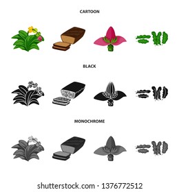 Vector design of natural and vegetarian sign. Set of natural and eating stock symbol for web.