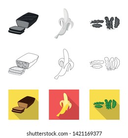 Vector design of natural and vegetarian sign. Collection of natural and eating vector icon for stock.