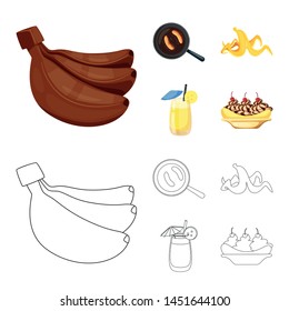 Vector design of natural and vegetarian sign. Collection of natural and eating vector icon for stock.