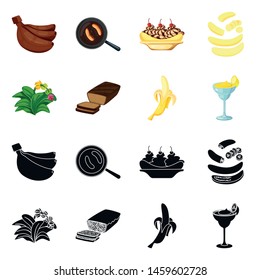 Vector design of natural and vegetarian sign. Set of natural and eating vector icon for stock.