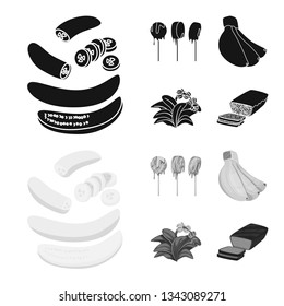 Vector design of natural and vegetarian symbol. Set of natural and eating vector icon for stock.