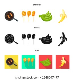 Vector design of natural and vegetarian symbol. Set of natural and eating vector icon for stock.