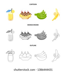 Vector design of natural and vegetarian symbol. Collection of natural and eating stock symbol for web.