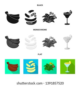 Vector design of natural and vegetarian symbol. Set of natural and eating vector icon for stock.
