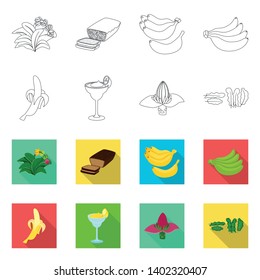 Vector design of natural and vegetarian symbol. Collection of natural and eating stock vector illustration.