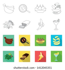 Vector design of natural and vegetarian symbol. Collection of natural and eating stock symbol for web.