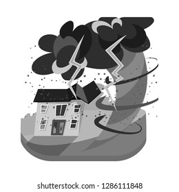 Vector design of nature and apocalypse  logo. Collection of nature and environment  vector icon for stock.