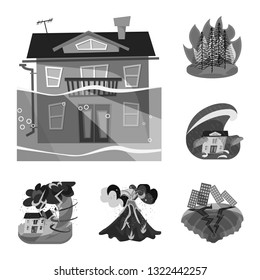 Vector design of nature and apocalypse  sign. Collection of nature and environment  vector icon for stock.