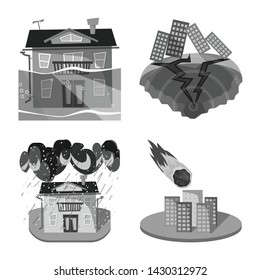 Vector design of nature and apocalypse sign. Collection of nature and environment stock symbol for web.