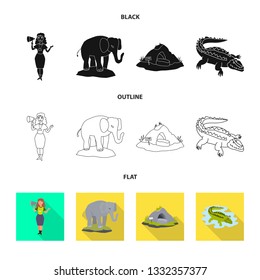 Vector design of nature  and fun  icon. Set of nature  and entertainment stock symbol for web.