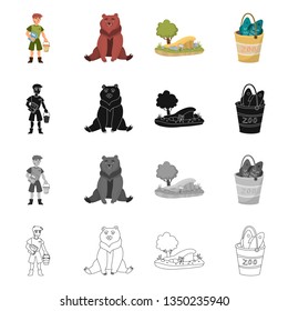 Vector design of nature  and fun  icon. Collection of nature  and entertainment stock symbol for web.