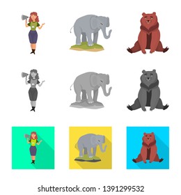Vector design of nature  and fun  icon. Collection of nature  and entertainment stock vector illustration.