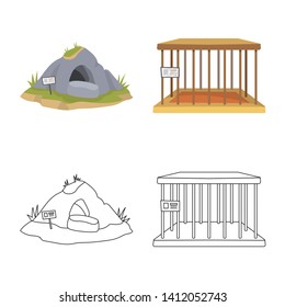 Vector design of nature  and fun  icon. Set of nature  and entertainment vector icon for stock.