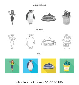 Vector design of nature and fun icon. Collection of nature and entertainment vector icon for stock.
