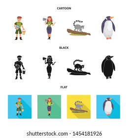 Vector design of nature and fun icon. Set of nature and entertainment stock symbol for web.