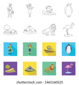 Vector design of nature and fun icon. Set of nature and entertainment stock symbol for web.