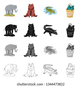 Vector design of nature  and fun  logo. Set of nature  and entertainment vector icon for stock.