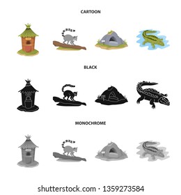 Vector design of nature  and fun  logo. Set of nature  and entertainment vector icon for stock.