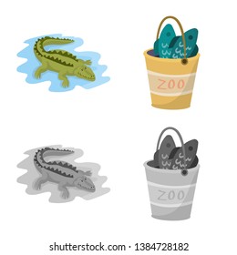 Vector design of nature  and fun  logo. Set of nature  and entertainment stock symbol for web.