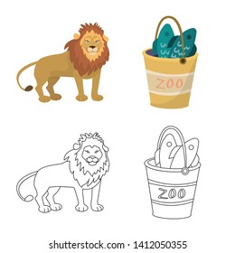 Vector design of nature  and fun  logo. Set of nature  and entertainment stock symbol for web.